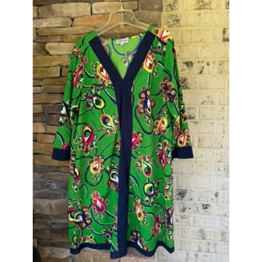 Buckhead Betties Peacock Shift Dress-Size XL